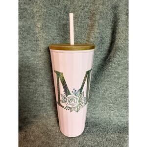 Lavender Tumbler with Letter M Logo